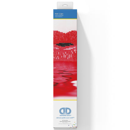 Diamond Dotz Hot Lips diamond painting kit packaging showing the finished design