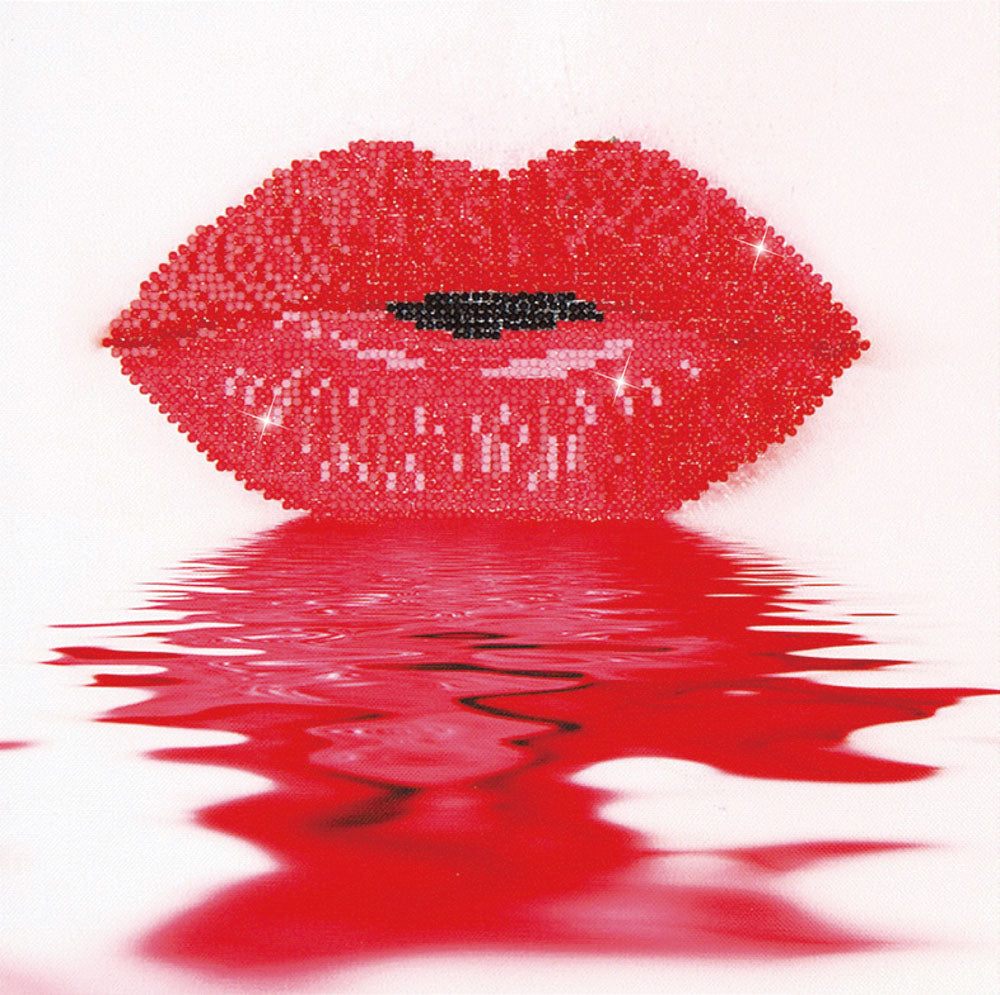 Diamond Dotz Hot Lips diamond painting kit packaging showing the finished design