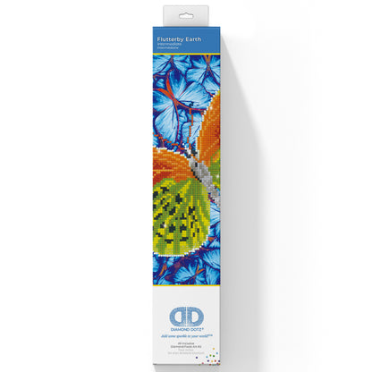 Diamond Dotz Flutterby Earth diamond painting kit packaging showing the finished design