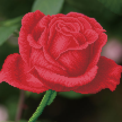 Diamond Dotz Rose Bud diamond painting kit packaging showing the finished design