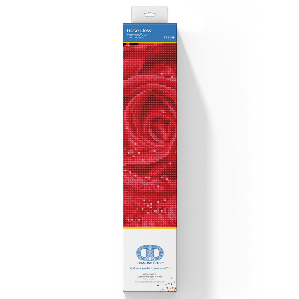Diamond Dotz Rose Dew diamond painting kit packaging showing the finished design