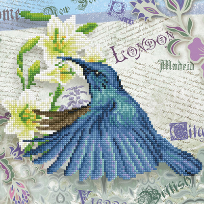Diamond Dotz Hummingbird Travels diamond painting kit showing a hummingbird
