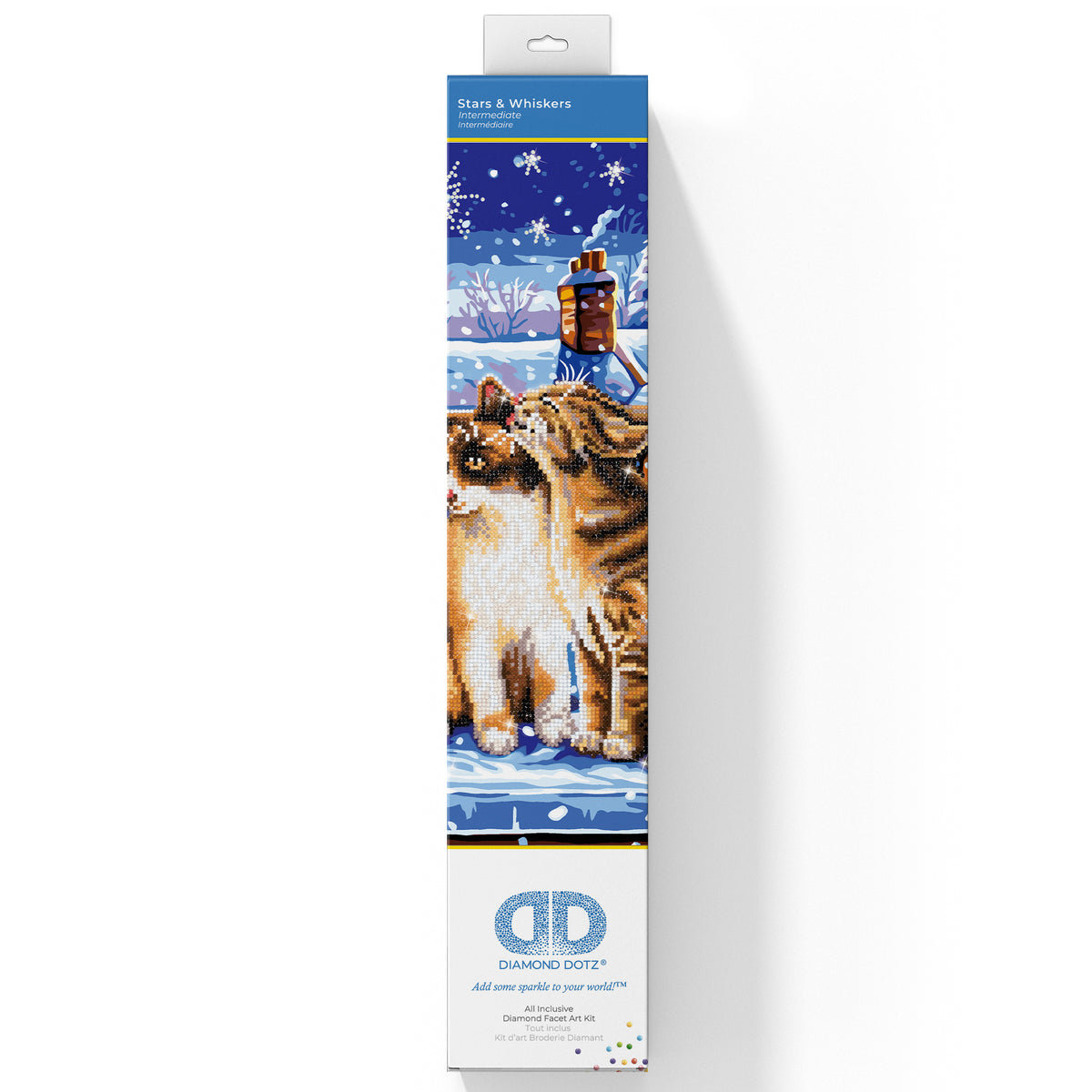 Diamond Dotz Stars and Whiskers diamond painting kit showing the finished design
