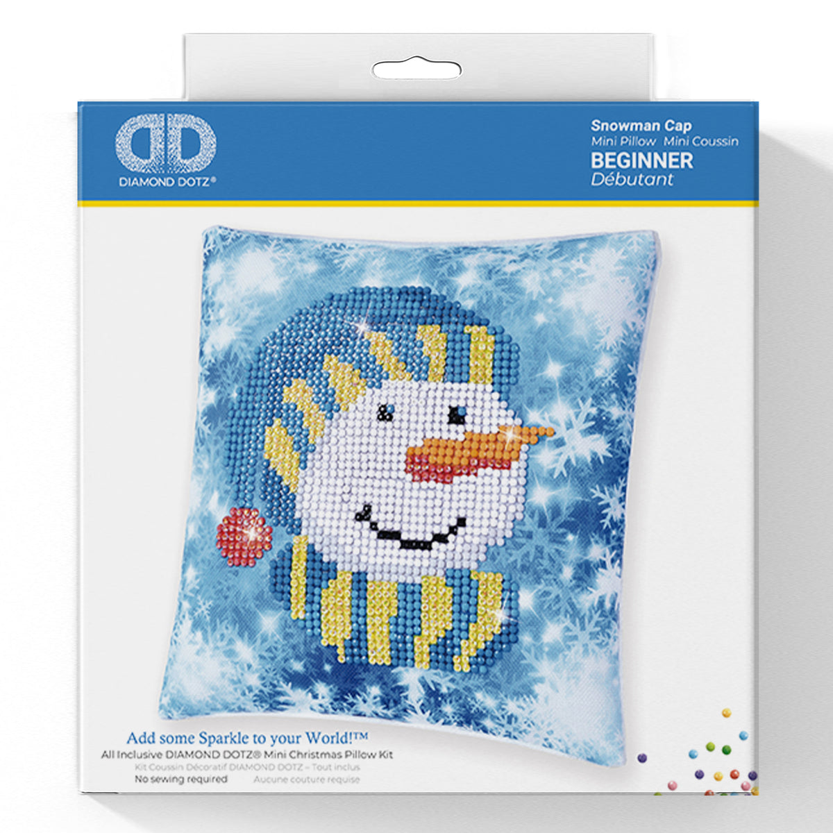 Diamond Dotz Snowman Cap diamond painted cushion