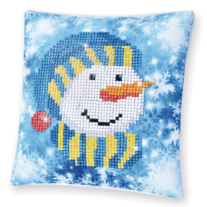 Diamond Dotz Snowman Cap diamond painted cushion