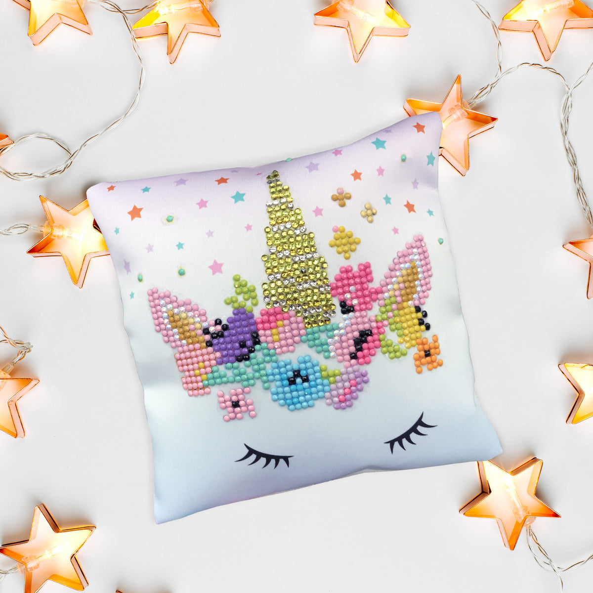 Diamond Dotz Flower Crown diamond painted mini pillow