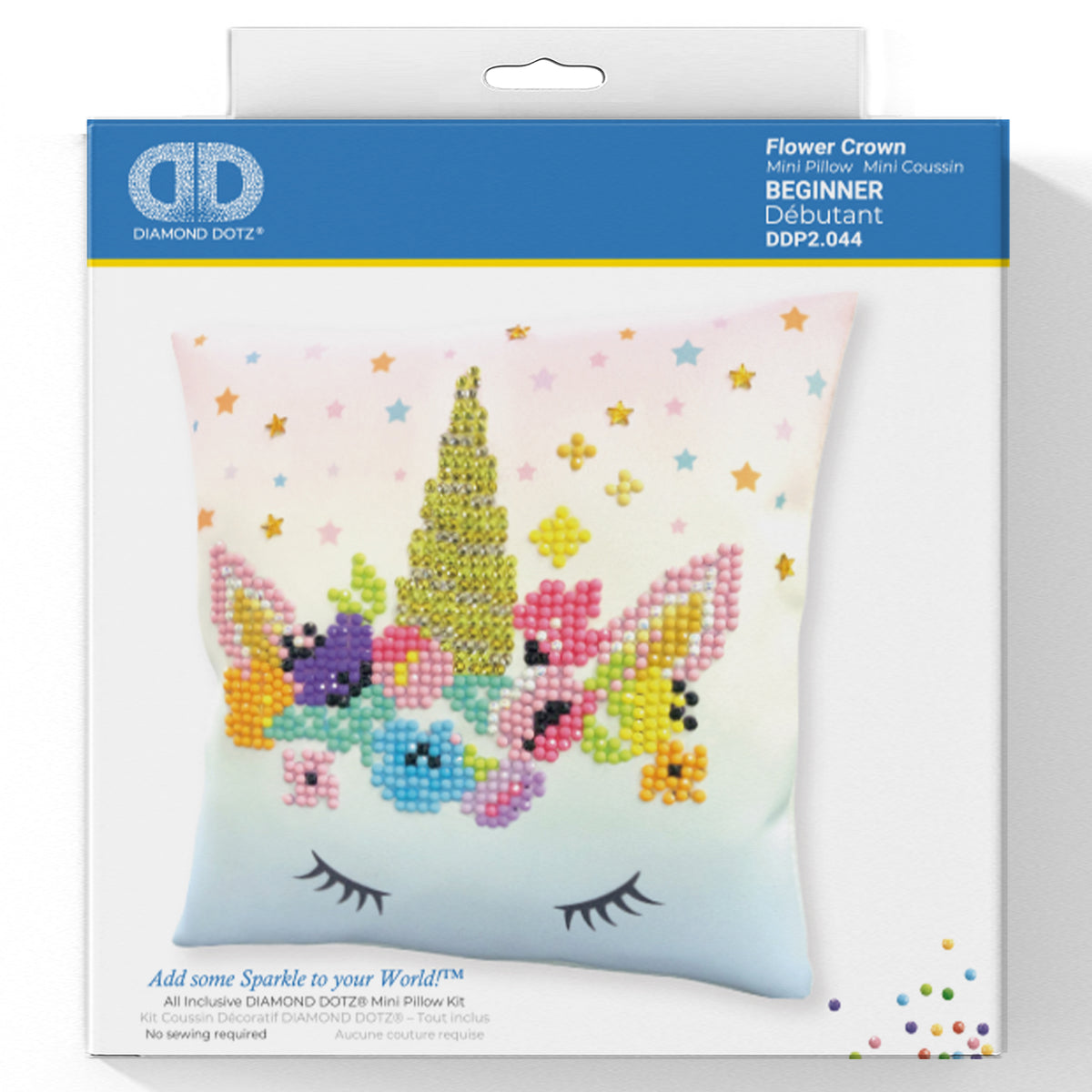 Diamond Dotz Flower Crown diamond painted mini pillow