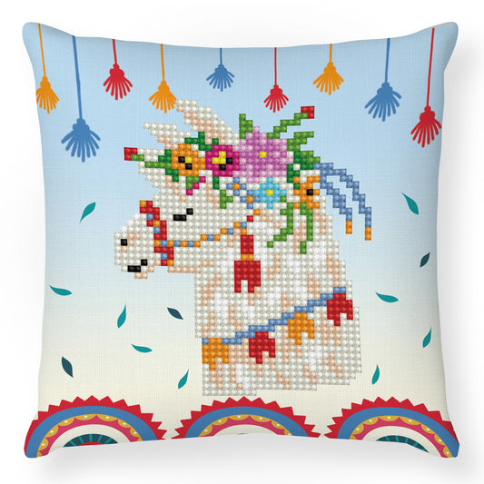 Diamond Dotz Llama Party diamond painted cushion
