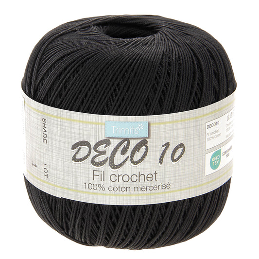 Ball of black Trimits Deco 10 yarn