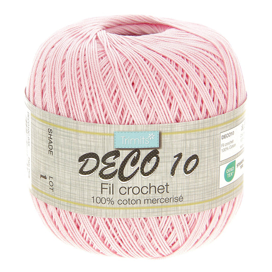 Ball of Trimits Deco 10 yarn in pale pink