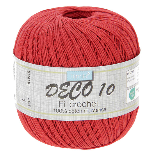 Ball of Trimits Deco 10 yarn in red