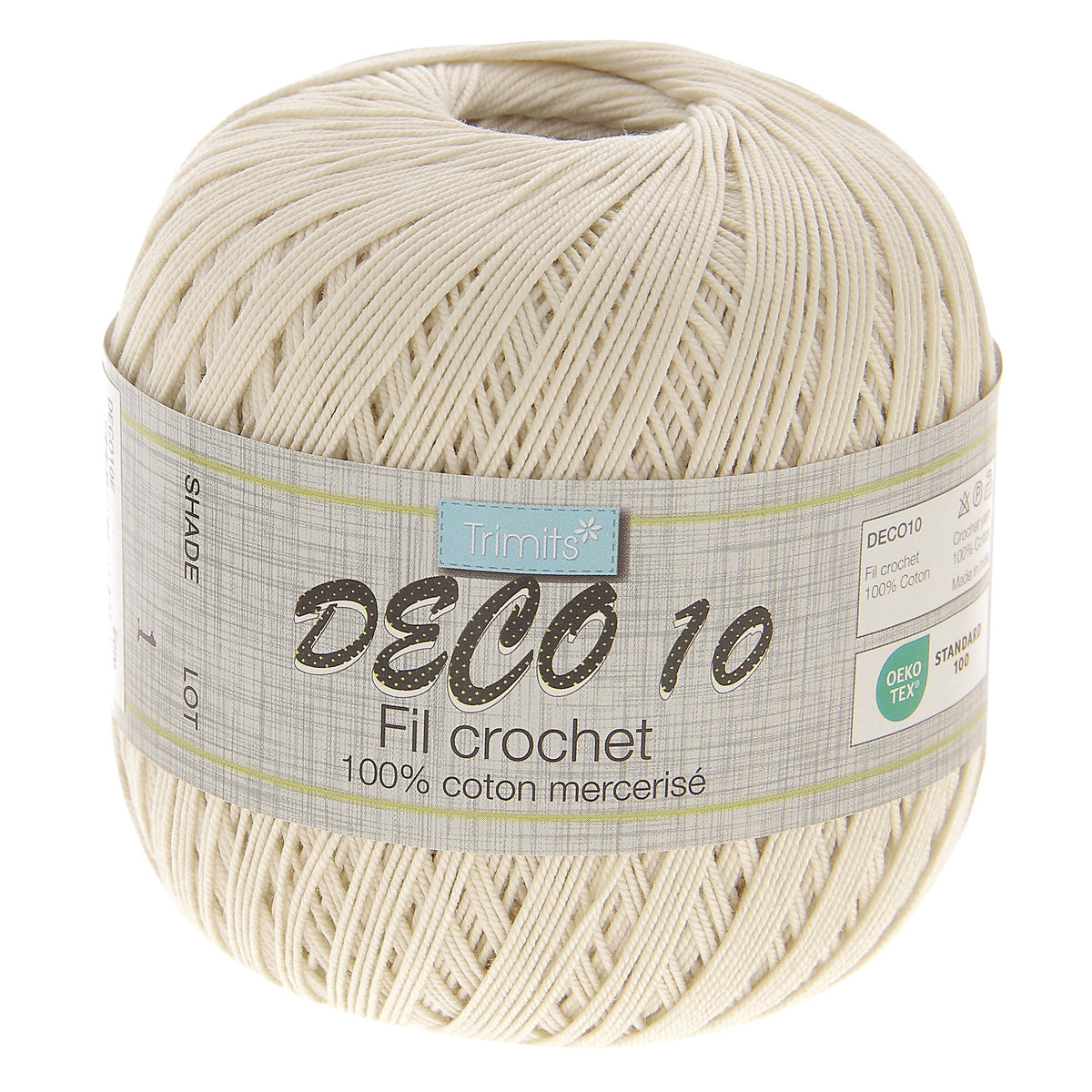 Ball of ecru Trimits Deco 10 yarn