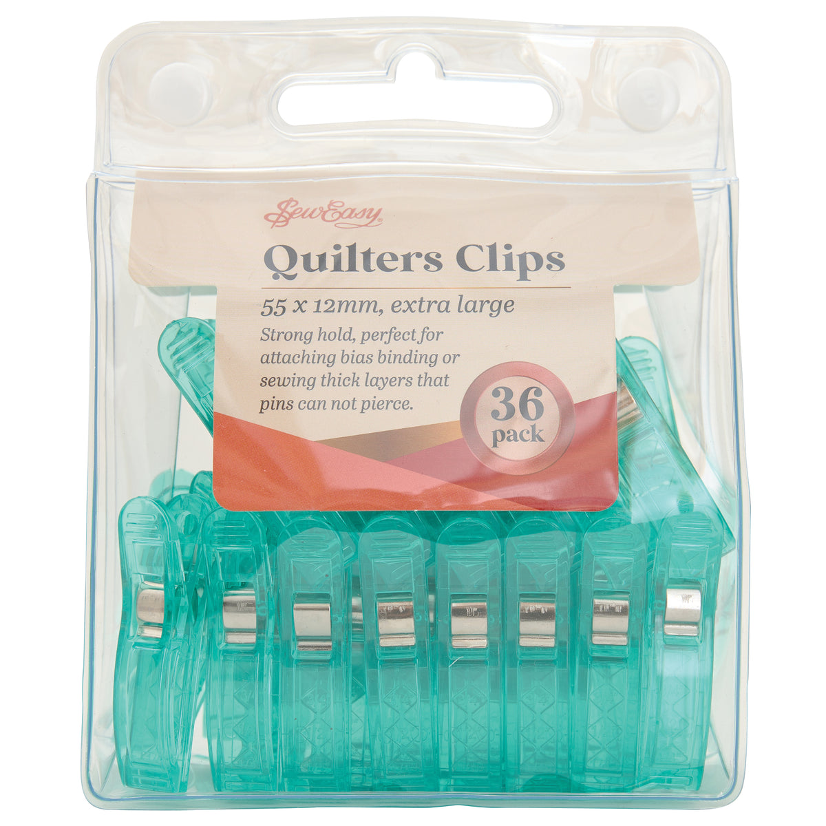 Sew Easy extra large transparent quilters clips