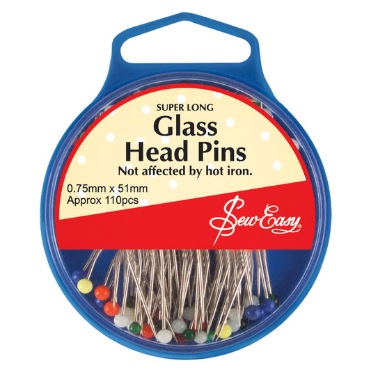 Pack of Sew Easy 51mm glass head pins