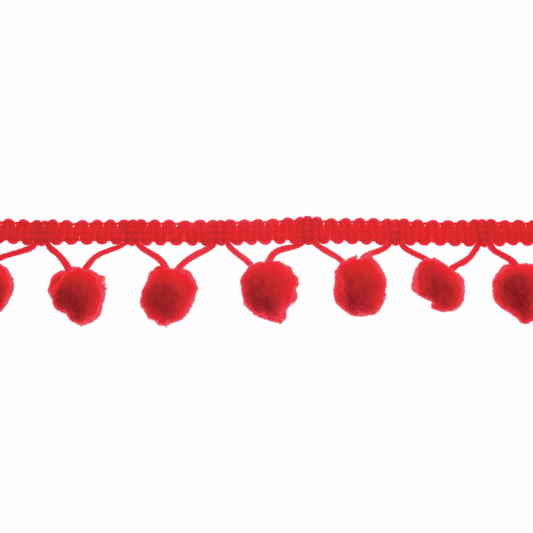 Trimits Large Red Pom Pom Trim Edging - 18m x 20mm (Full roll)