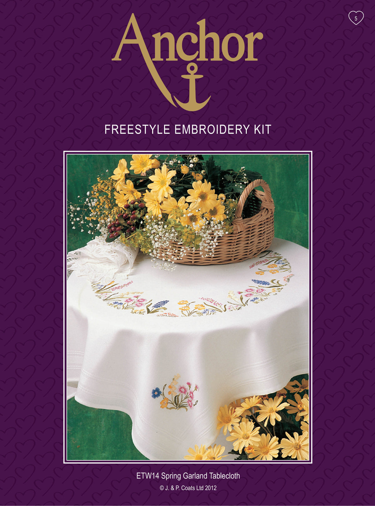 Anchor Spring Garland embroidered tablecloth