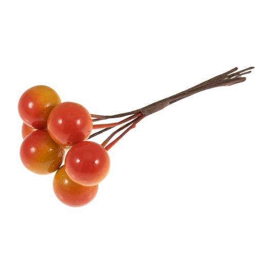 Bunch of orange artificial berries on wire stems