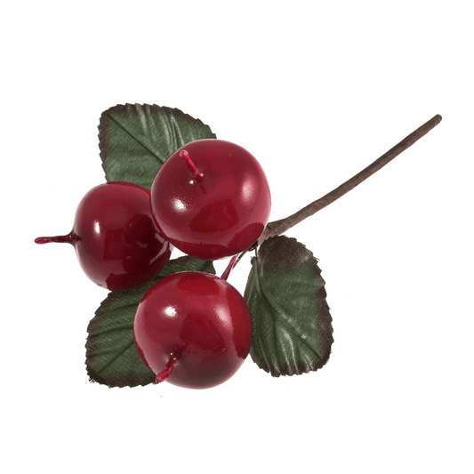 Artificial Small Red Apples Bunch (Single Stem)
