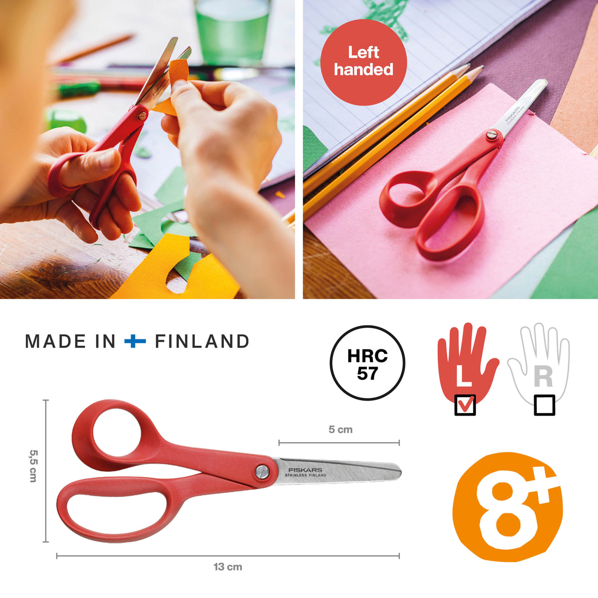 Fiskars Classic left-handed kids scissors 13cm