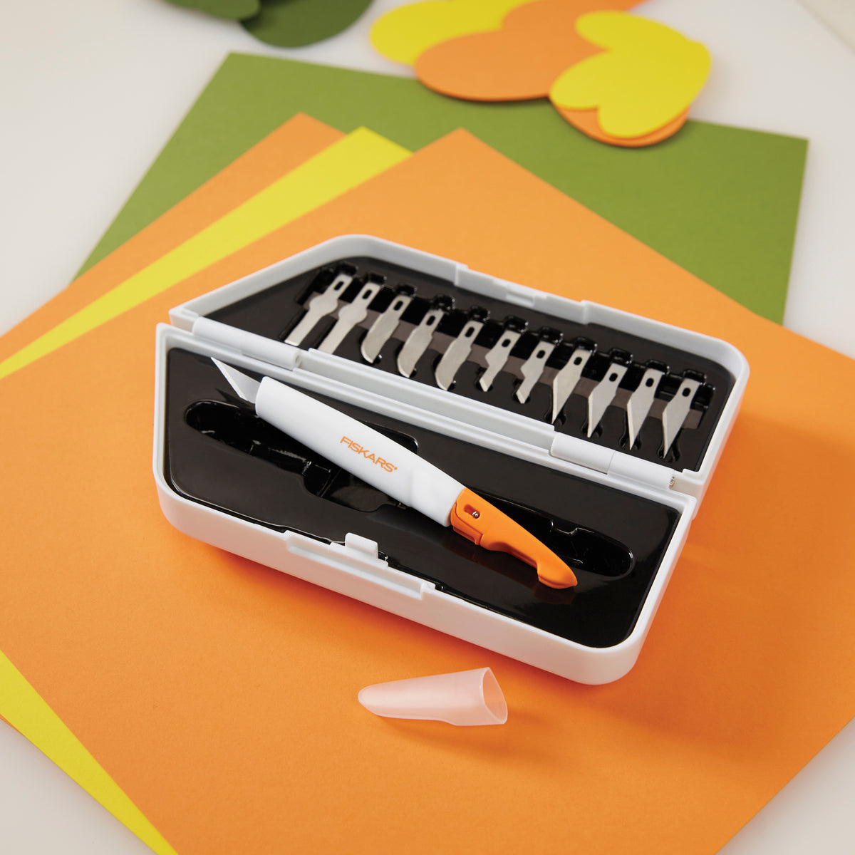 Fiskars precision craft knife with blades in a plastic case