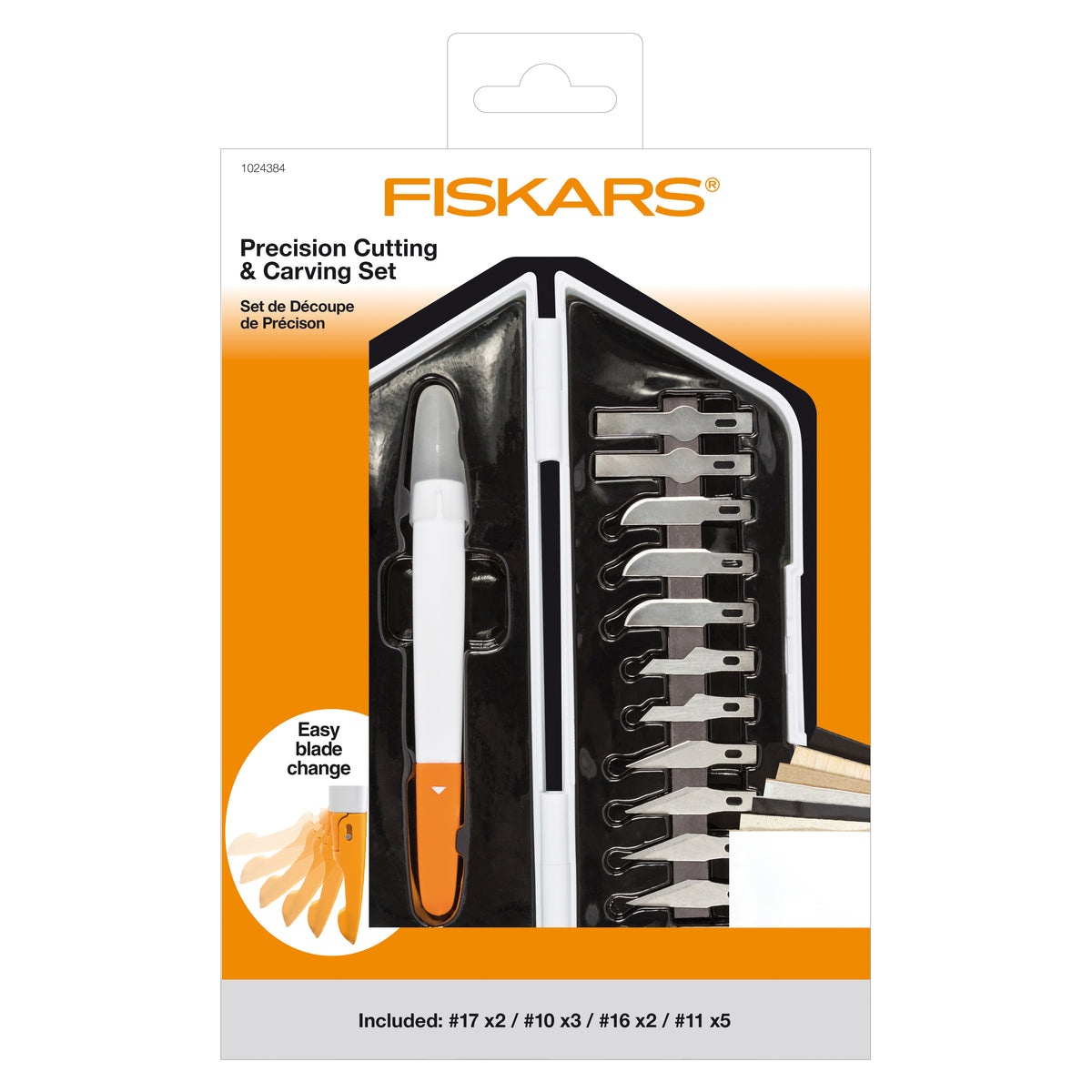 Fiskars precision craft knife with blades in a plastic case