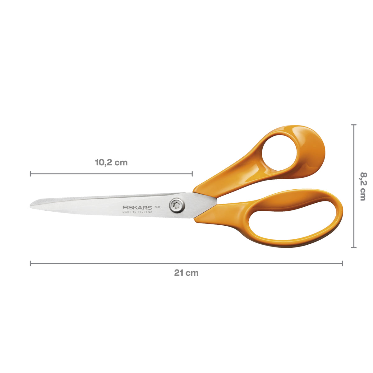 Fiskars Classic 21cm scissors with orange handles