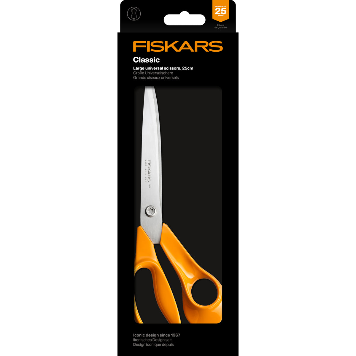 Fiskars Classic 25cm large scissors with orange handles