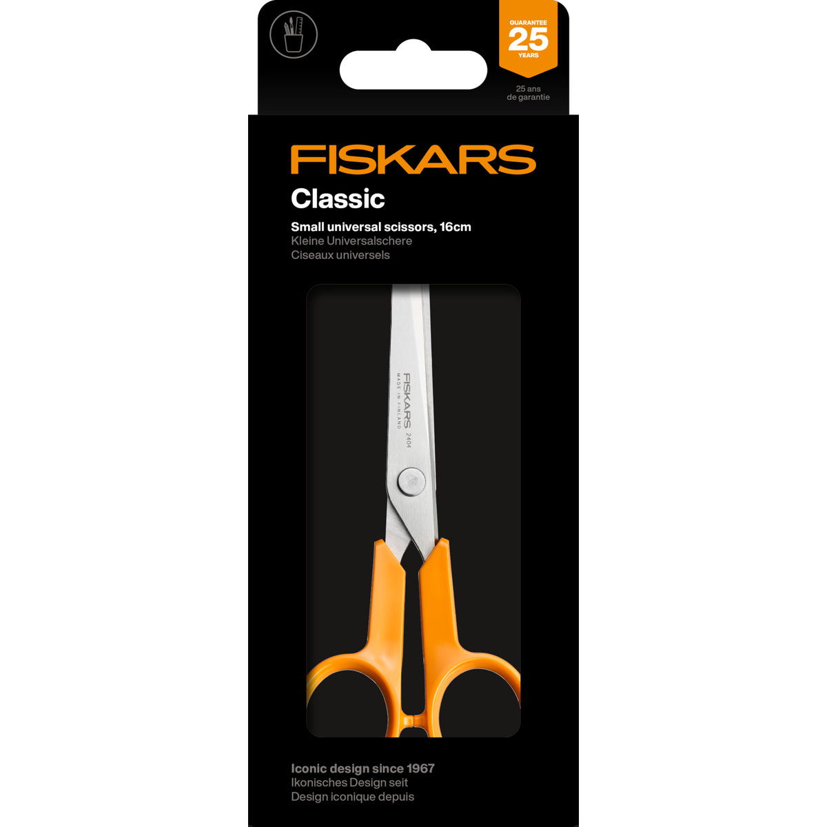 Fiskars Classic 16cm small scissors with orange handles