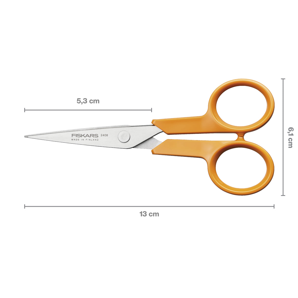 Fiskars Classic 13cm needlework scissors with orange handles