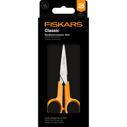 Fiskars Classic 13cm needlework scissors with orange handles