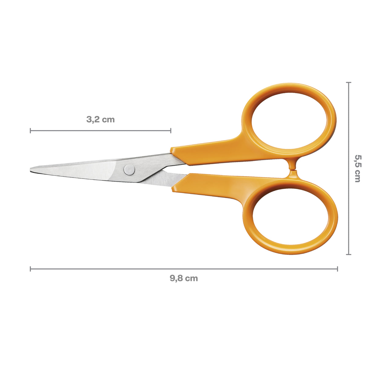 Fiskars Classic 10cm curved embroidery scissors with orange handles
