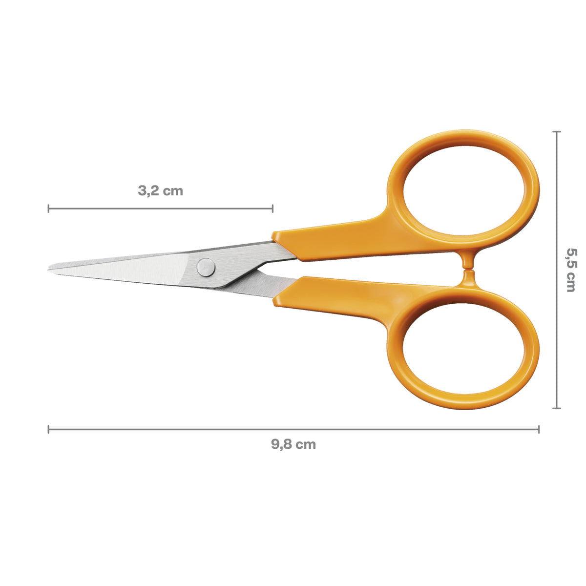 Fiskars Classic 10cm straight embroidery scissors with orange handles