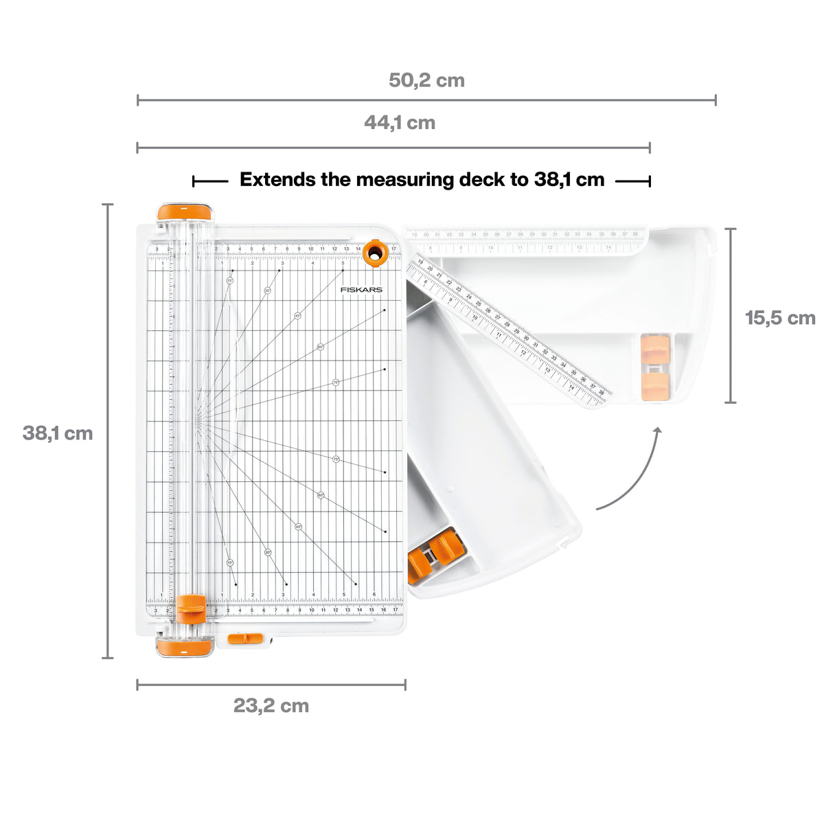 Fiskars SureCut A4 paper trimmer with storage drawer
