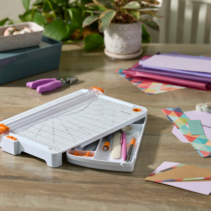 Fiskars SureCut A4 paper trimmer with storage drawer