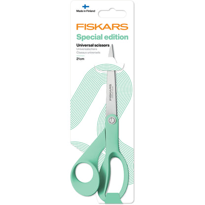 Fiskars 21cm scissors with mint green handles