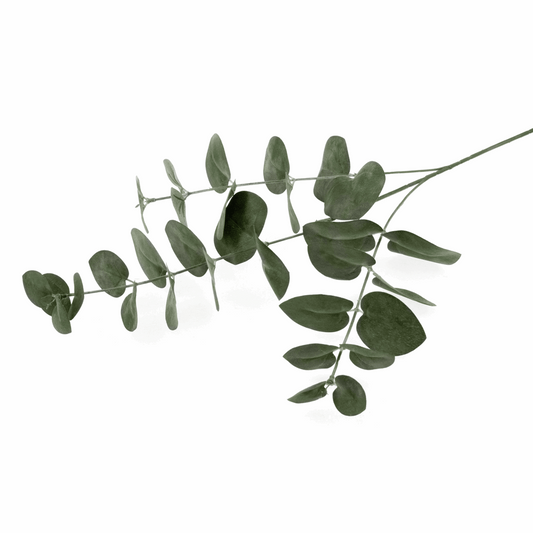 Artificial Dark Green & Black Eucalyptus Leaves - 60cm (Single Stem)