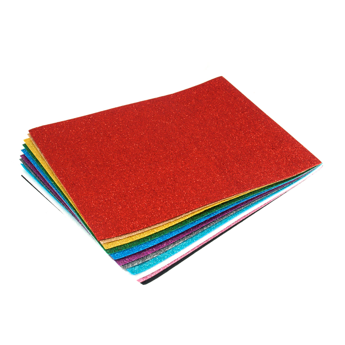 Trimits Felt - Acrylic - 30 x 23cm - Glitter - Assorted Colours - 12 Pieces