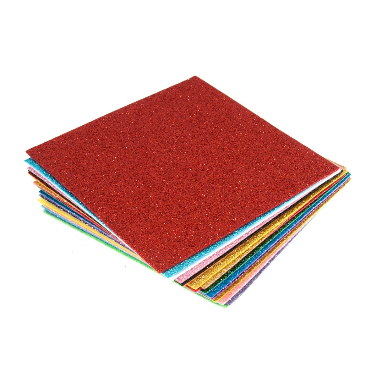 Trimits Felt - Acrylic - 15 x 15cm - Glitter - Assorted Colours - 20 Pieces