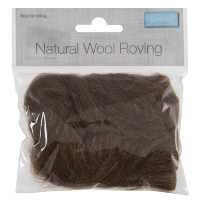 Light Brown natural wool roving