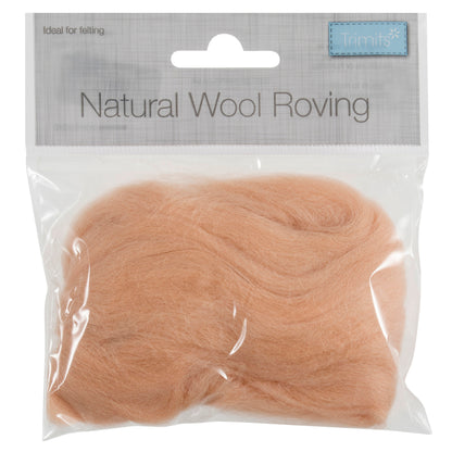 10g bundle of peach wool roving