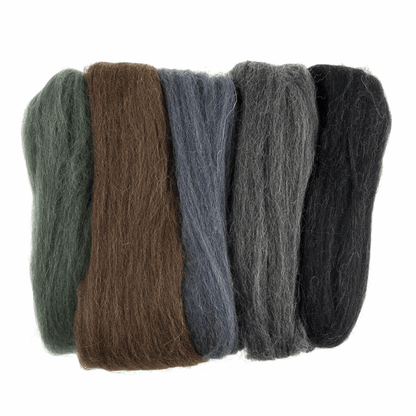 Trimits Assorted Melange Natural Wool Roving - 50g