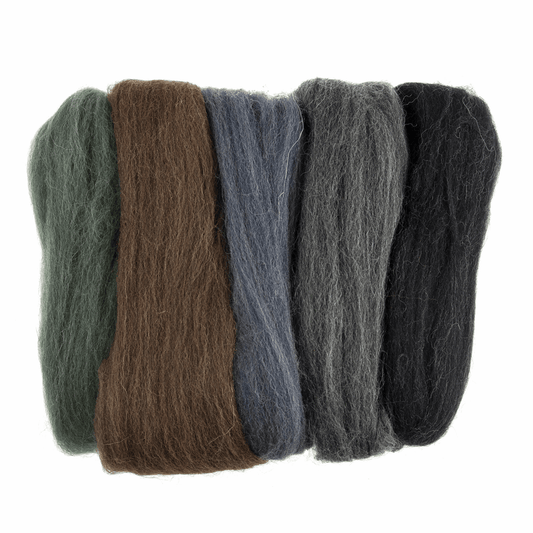 Trimits Assorted Melange Natural Wool Roving - 50g