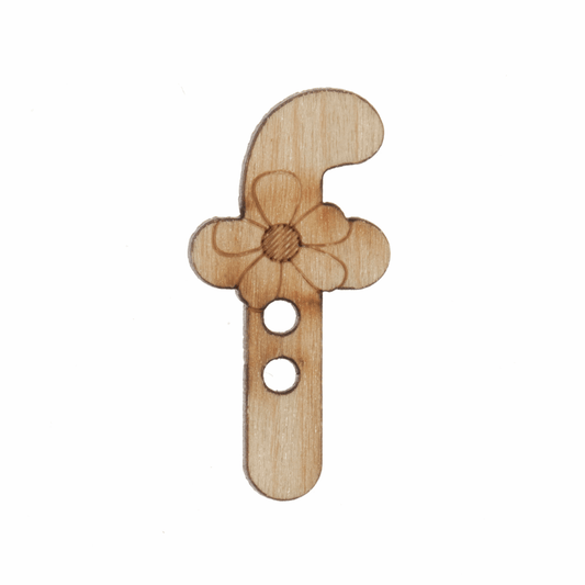 Trimits Wooden Alphabet Button (F) - 20mm/32 lignes