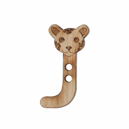 Trimits Wooden Alphabet Button (J) - 15mm/24 lignes