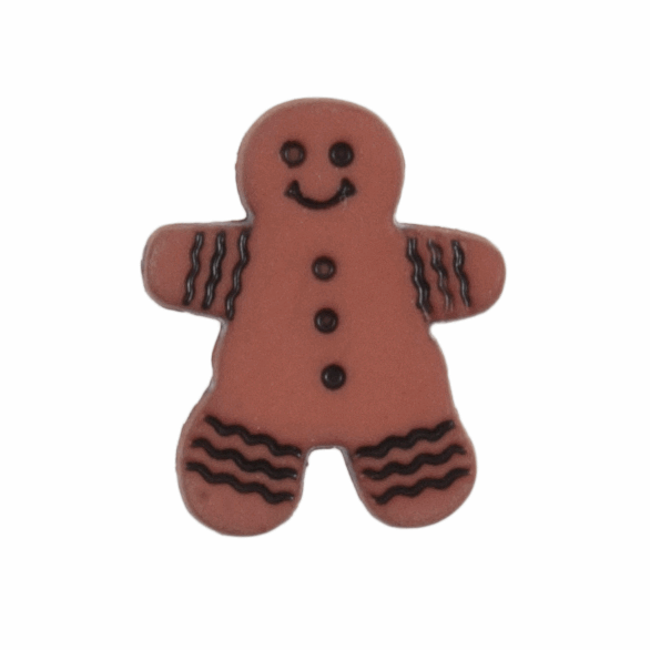 Trimits Gingerbread Man Christmas Shank Buttons - 18mm (Pack of 25)