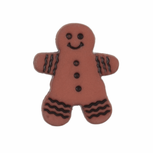 Trimits Gingerbread Man Christmas Shank Buttons - 18mm (Pack of 25)