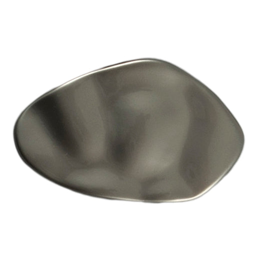 Large silver hammered metal shank button
