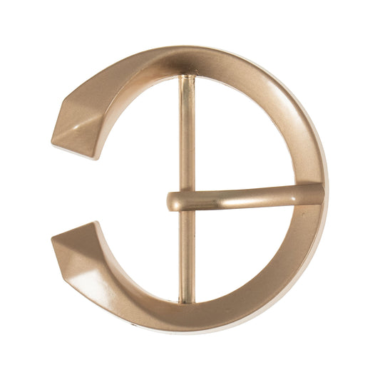 Brushed gold three-quarter circle prong buckle