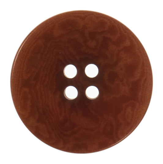Round medium brown corozo button with four holes