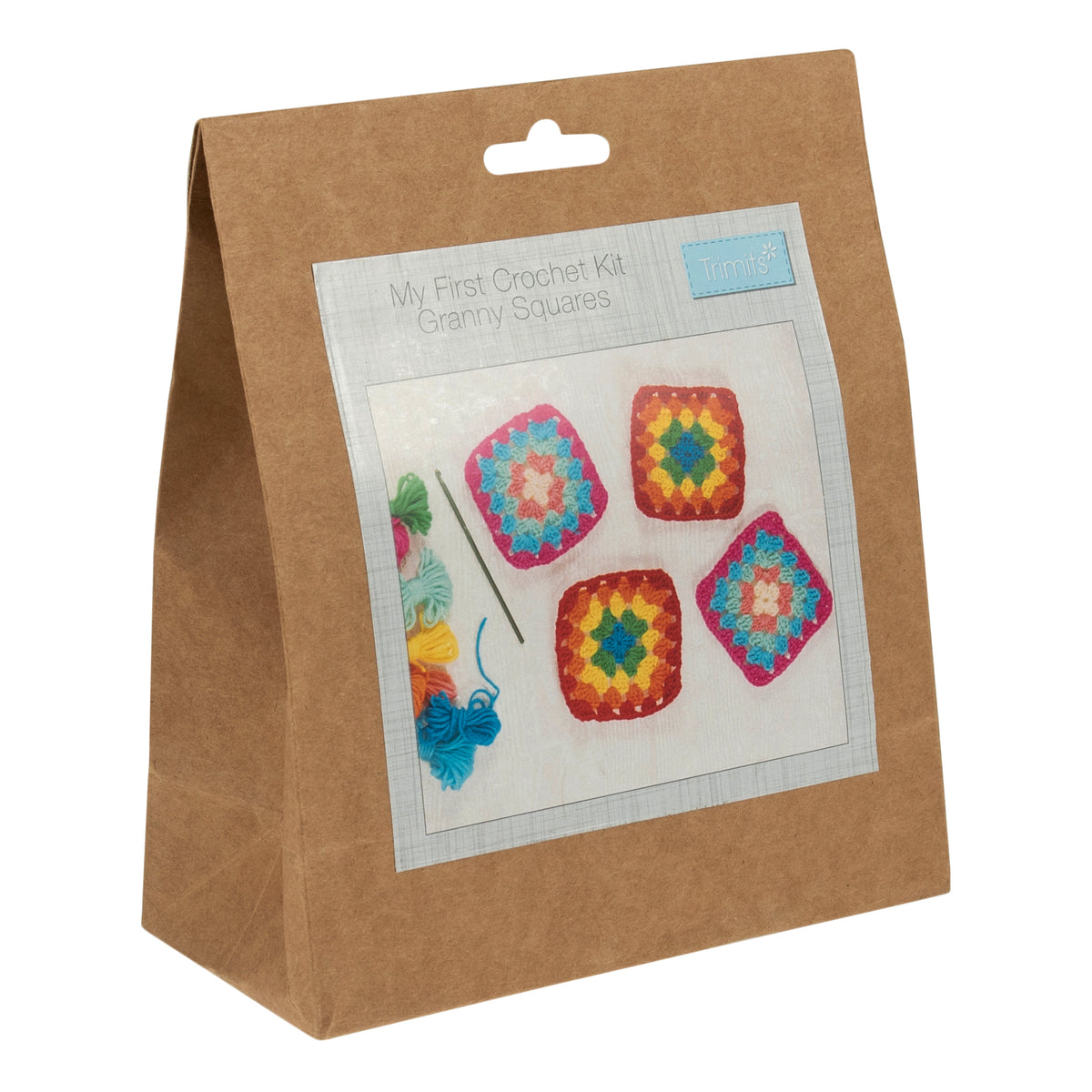 Trimits Crochet Kit - My First - Granny Squares - Bright Colours